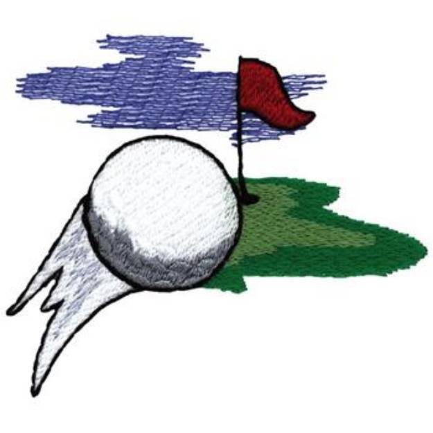 Picture of Flying Golf Ball Machine Embroidery Design