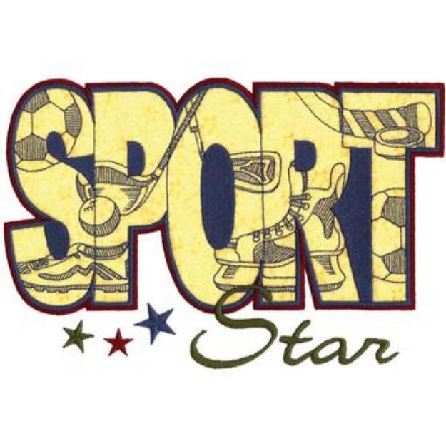 Picture of Sport Star Applique Machine Embroidery Design