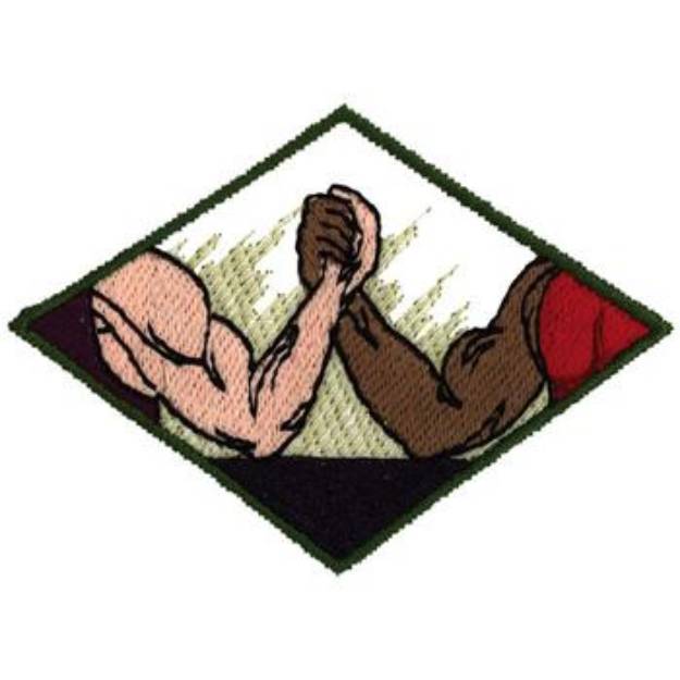 Picture of Arm Wrestling Logo Machine Embroidery Design