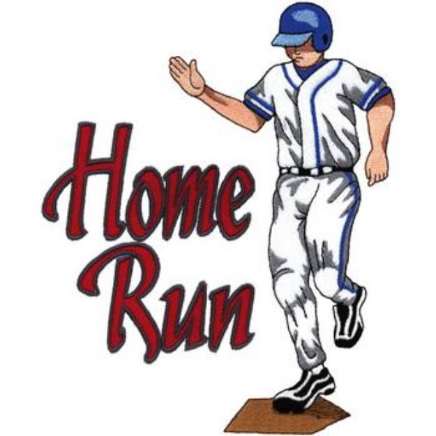 Picture of Baseball Home Run Machine Embroidery Design