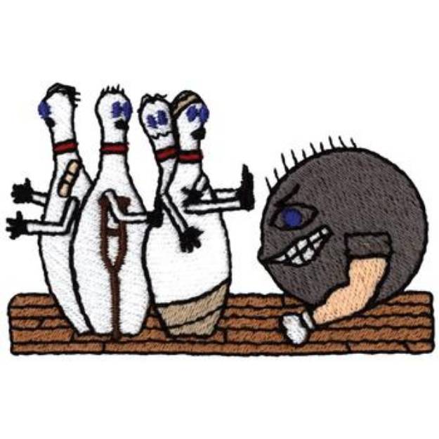 Picture of Small Funny Bowling Machine Embroidery Design