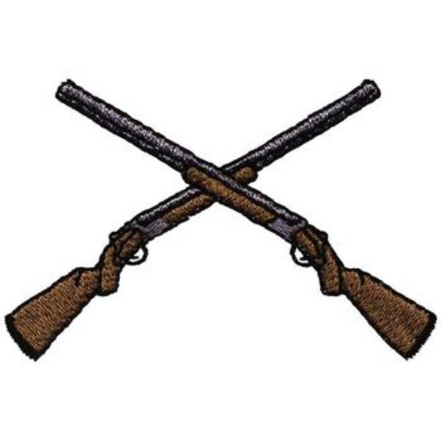Picture of Crossed Guns Machine Embroidery Design