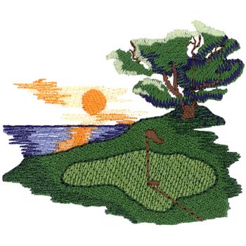 Golf Scene Machine Embroidery Design