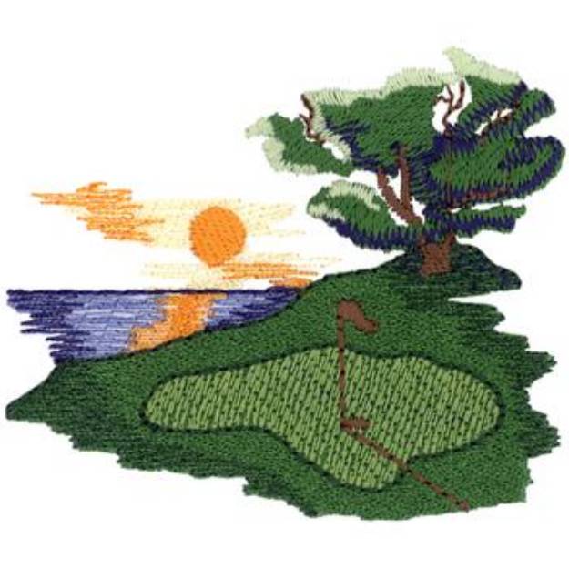 Picture of Golf Scene Machine Embroidery Design