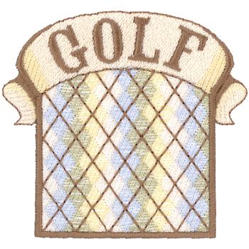 Square Golf Border Machine Embroidery Design