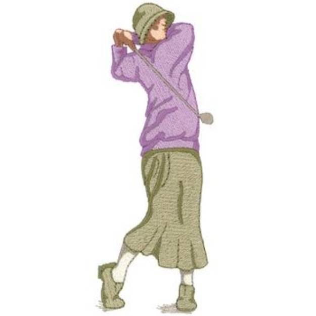 Picture of Golfing Woman Machine Embroidery Design
