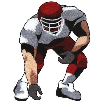 Football Stance Machine Embroidery Design