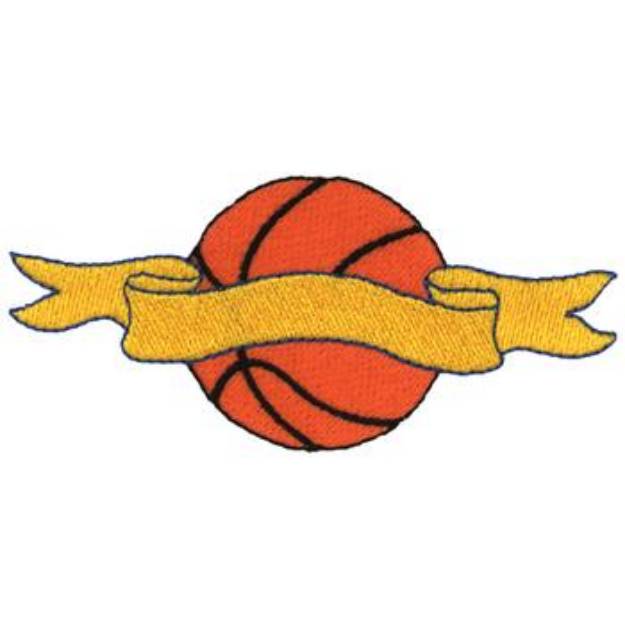 Picture of Basketball With Banner Machine Embroidery Design