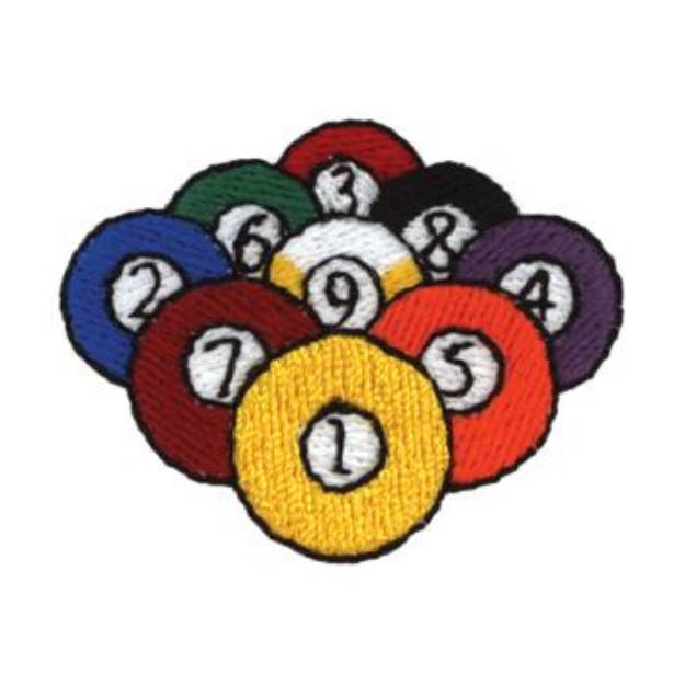 Picture of Nine Ball Pool Machine Embroidery Design