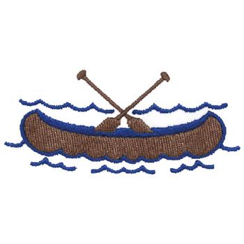 Canoe With Paddles Machine Embroidery Design