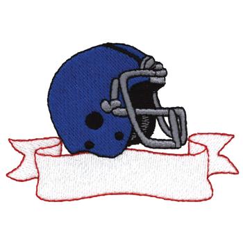 Football Helmet & Banner Machine Embroidery Design