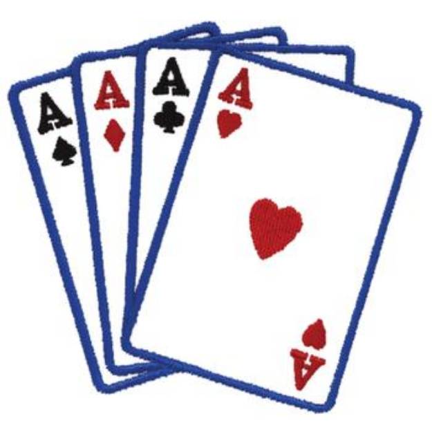 Picture of 4 Aces Cards Machine Embroidery Design