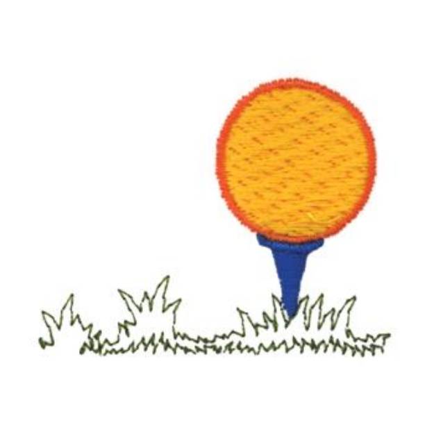 Picture of Golf Ball On Tee Machine Embroidery Design
