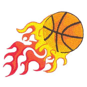 Flaming Basketball Machine Embroidery Design