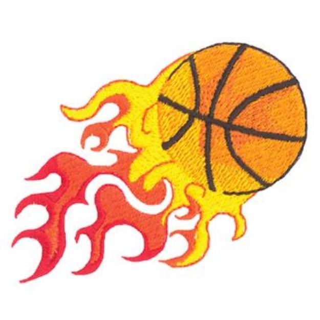 Picture of Flaming Basketball Machine Embroidery Design