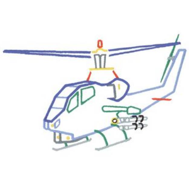 Picture of AH-1 Cobra Helicopter Machine Embroidery Design