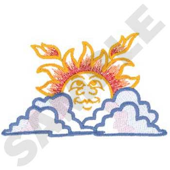 Sun And Clouds Machine Embroidery Design