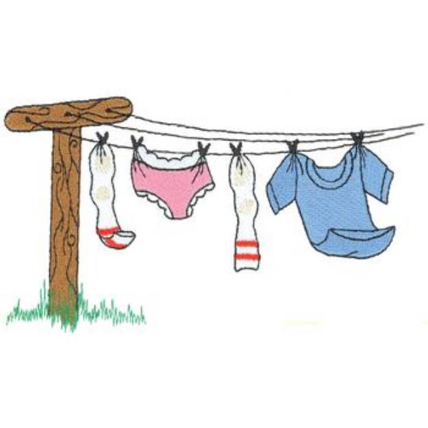 Picture of Post Clothesline Machine Embroidery Design
