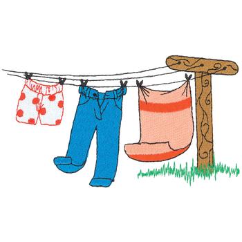 Right Clothesline Machine Embroidery Design