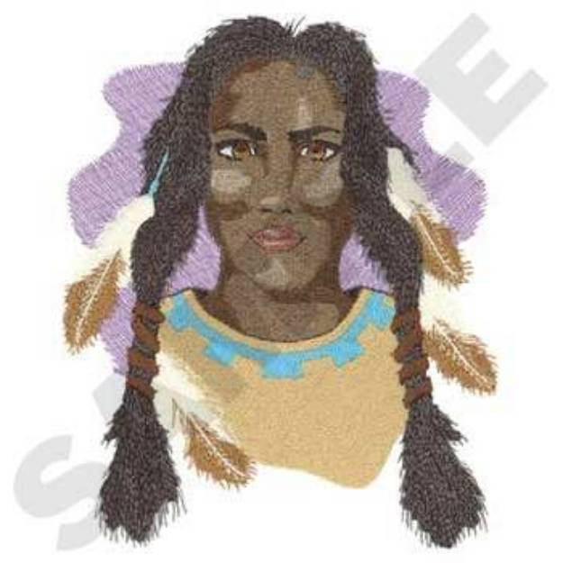 Picture of Indian Maiden Machine Embroidery Design