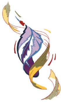 Swirling Feather Machine Embroidery Design