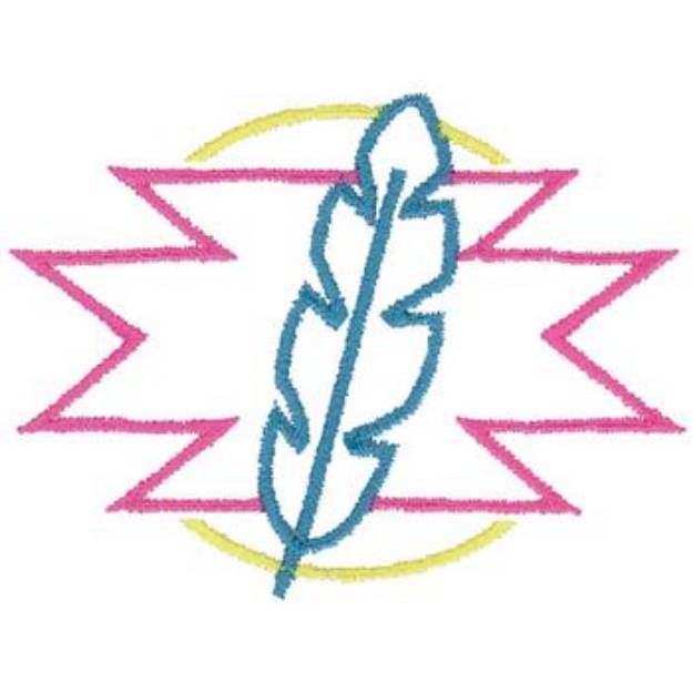 Picture of Feather Motif Machine Embroidery Design