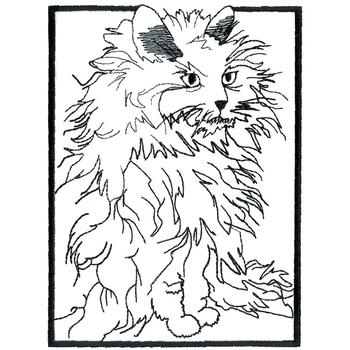 Large Cat Machine Embroidery Design