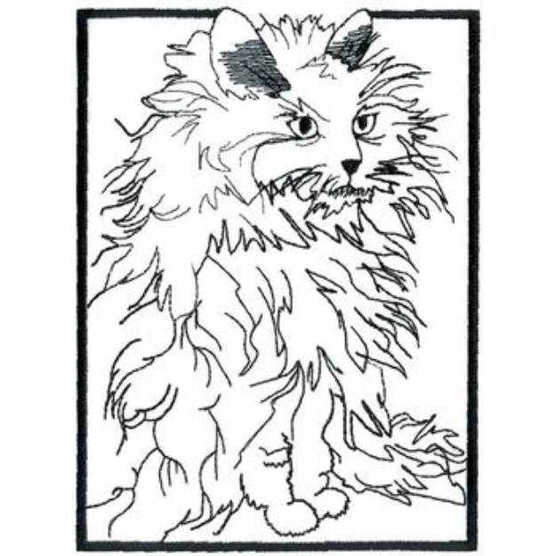 Picture of Large Cat Machine Embroidery Design