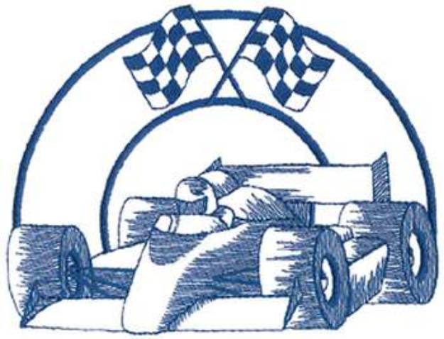 Picture of Large Racecar Machine Embroidery Design