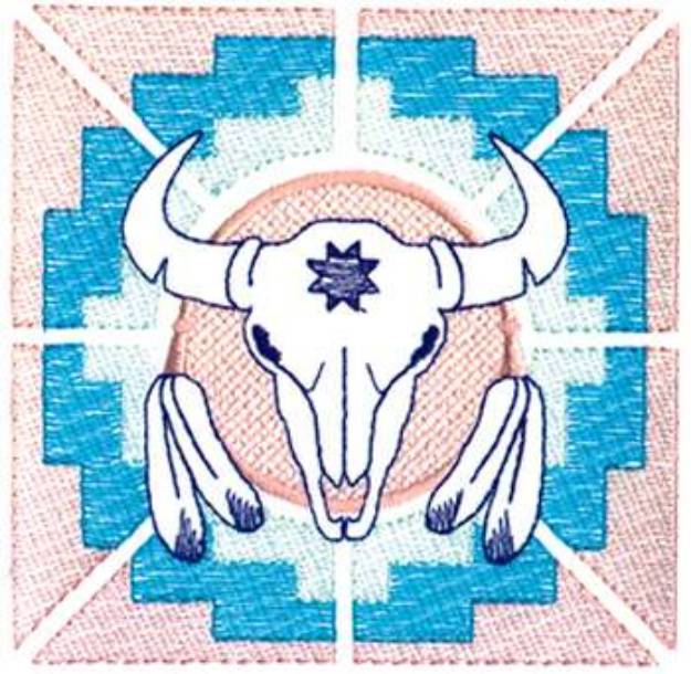 Picture of Large Southwest Skull Machine Embroidery Design