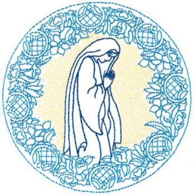 Picture of Large Praying Woman Machine Embroidery Design