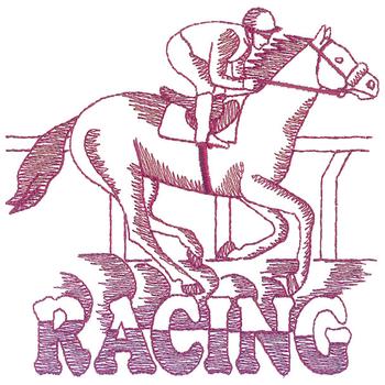 Horse Racing Machine Embroidery Design
