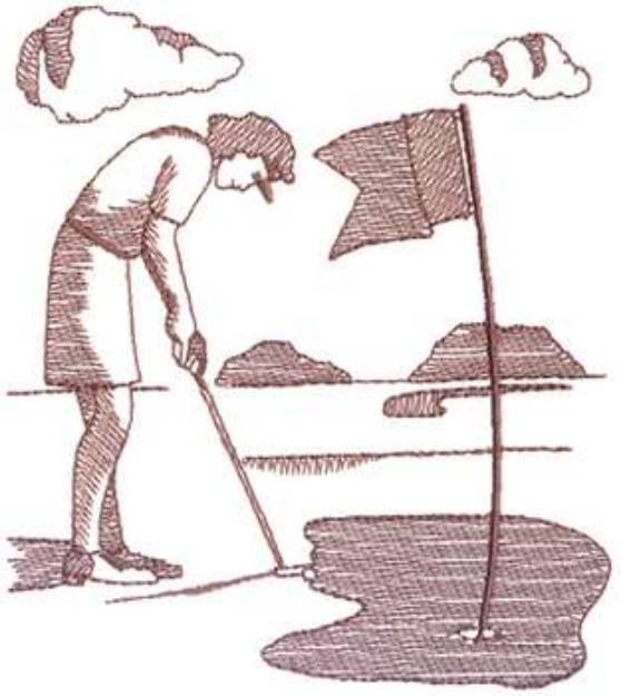 Picture of Female Golfer Machine Embroidery Design