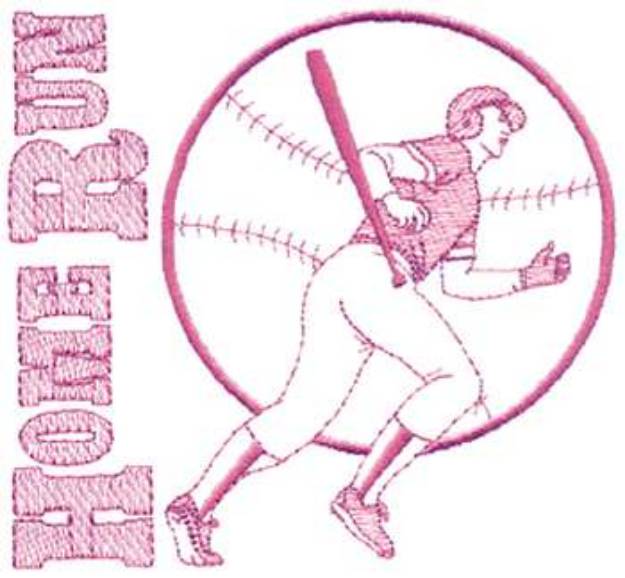 Picture of Large Home Run Machine Embroidery Design
