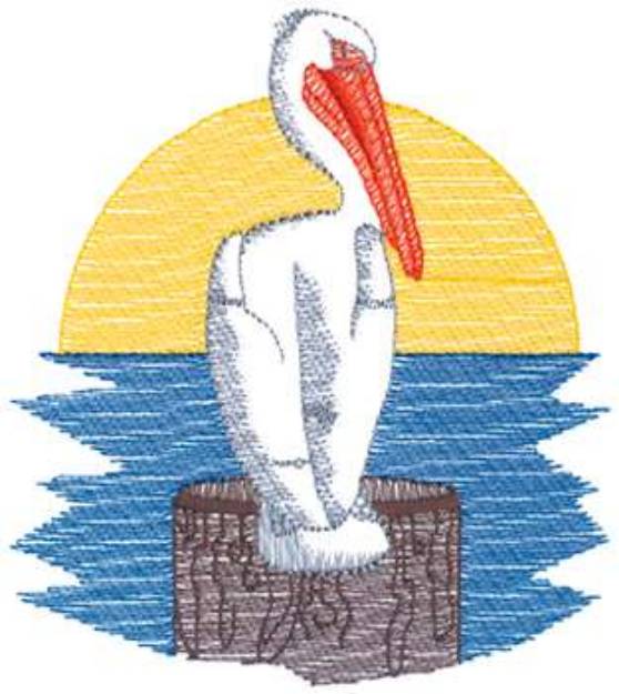 Picture of Large Pelican Machine Embroidery Design