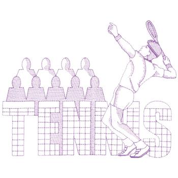 Large Male Tennis Player Machine Embroidery Design