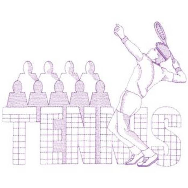 Picture of Large Male Tennis Player Machine Embroidery Design