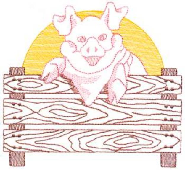 Picture of Large Pig Machine Embroidery Design