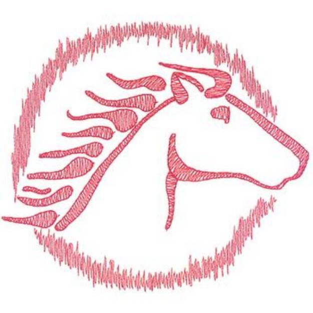 Picture of Large Horse Head Machine Embroidery Design