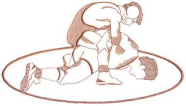 Picture of Large Wrestlers Machine Embroidery Design