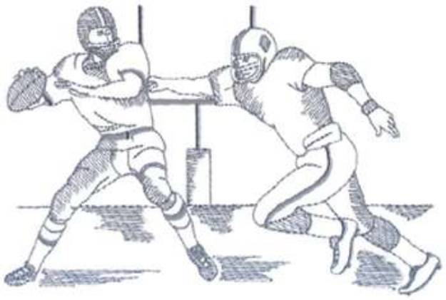 Picture of Large Football Scene Machine Embroidery Design