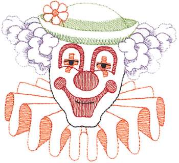 Large Clown With Hat Machine Embroidery Design