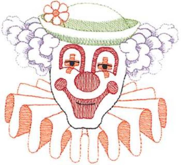 Picture of Large Clown With Hat Machine Embroidery Design