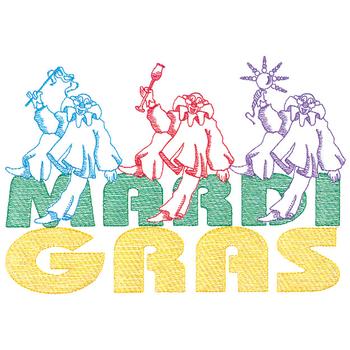 Large Mardi Gras Logo Machine Embroidery Design