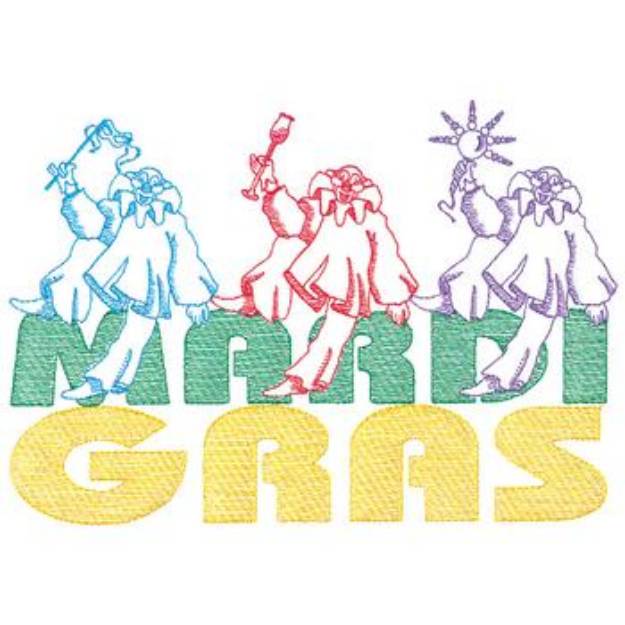 Picture of Large Mardi Gras Logo Machine Embroidery Design