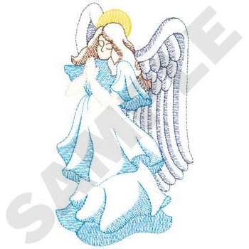 Large Angel Machine Embroidery Design