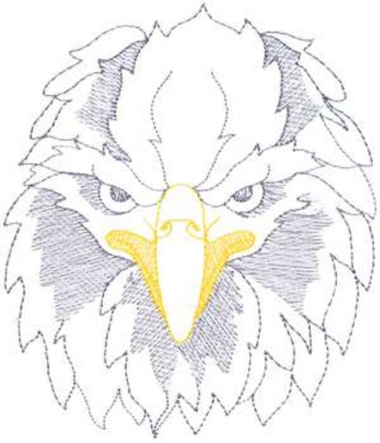 Picture of Large Eagle Face Machine Embroidery Design