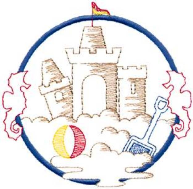 Picture of Large Sandcastle Machine Embroidery Design