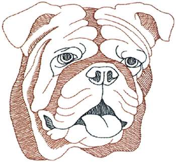 Large Bulldog Machine Embroidery Design