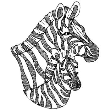 Large Zebras Machine Embroidery Design